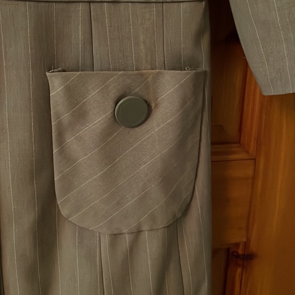 Pinstripe long blazer/ suit dress - Picture 3 of 7